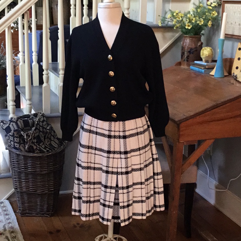 St. John Sweater And Pleated Skirt